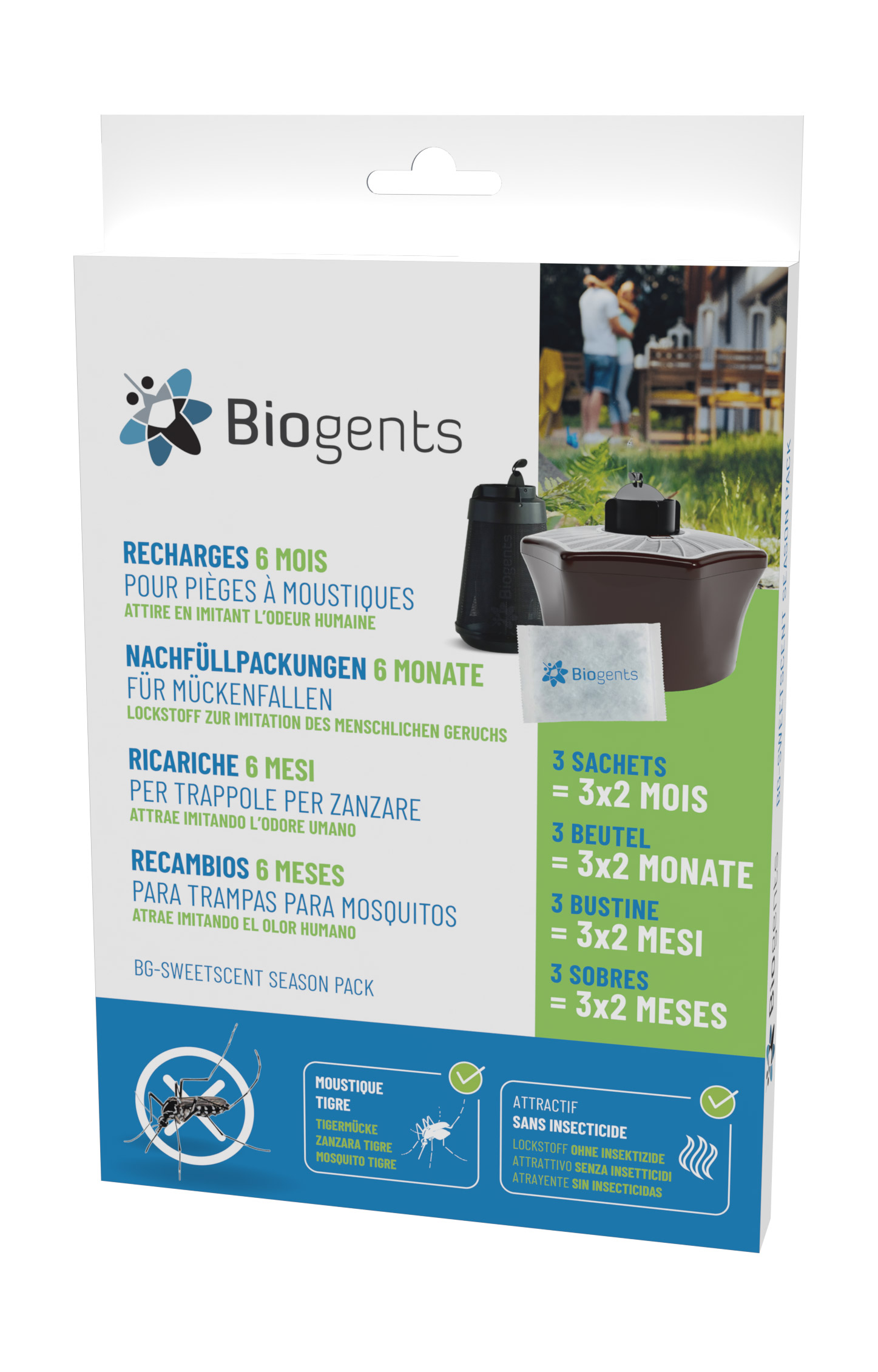 BIOGENTS Attractif Piège Anti-Moustiques BG-SWEETSCENTx3